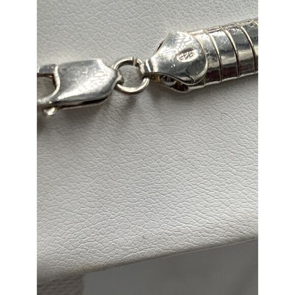 Sterling Silver Italy Omega 925 Chain Necklace 7mm 17”‎ 37. 43 Grams - Picture 8 of 11